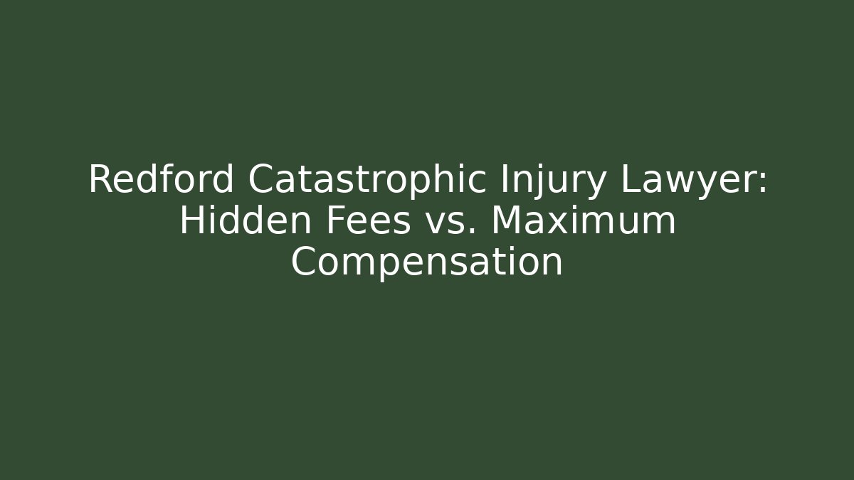 Redford Catastrophic Injury Lawyer: Hidden Fees vs. Maximum Compensation