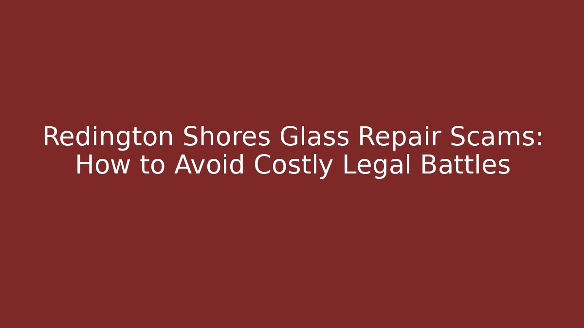 Redington Shores Glass Repair Scams: How to Avoid Costly Legal Battles