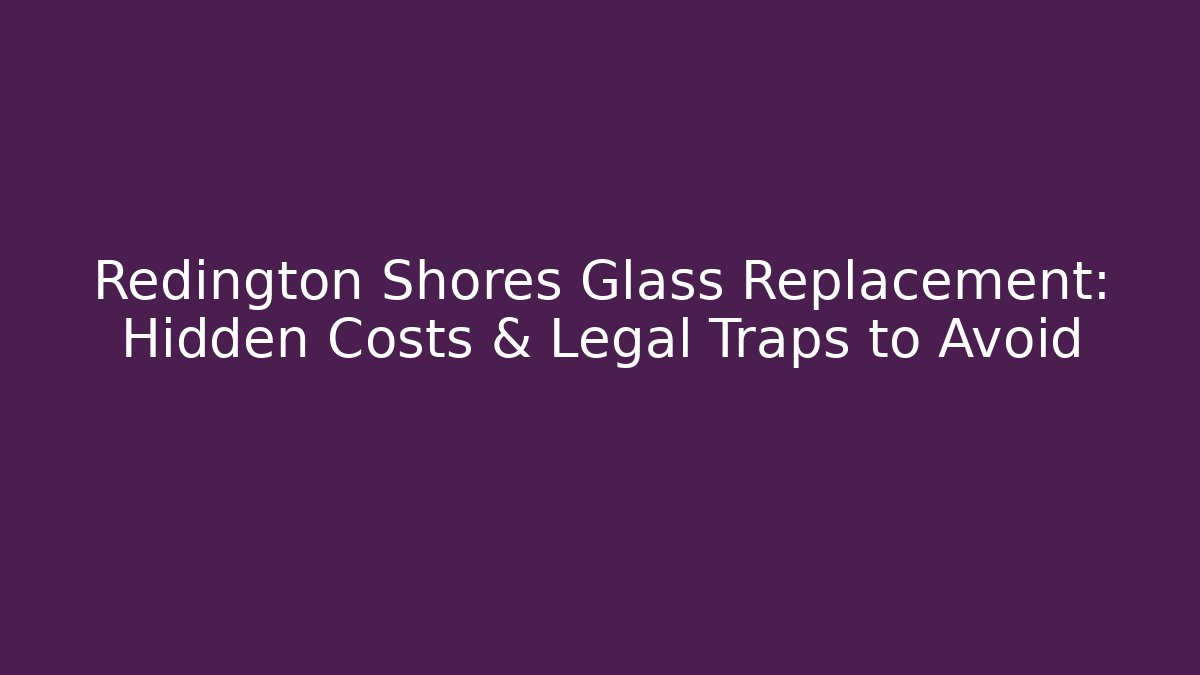Redington Shores Glass Replacement: Hidden Costs & Legal Traps to Avoid