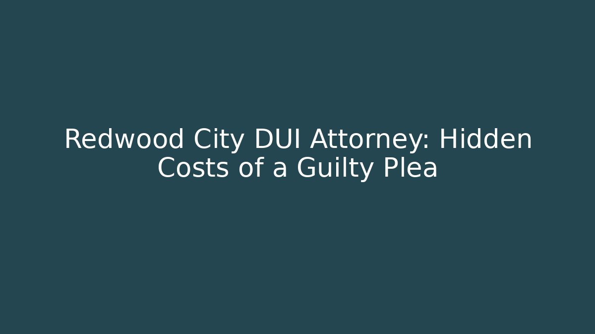 Redwood City DUI Attorney: Hidden Costs of a Guilty Plea
