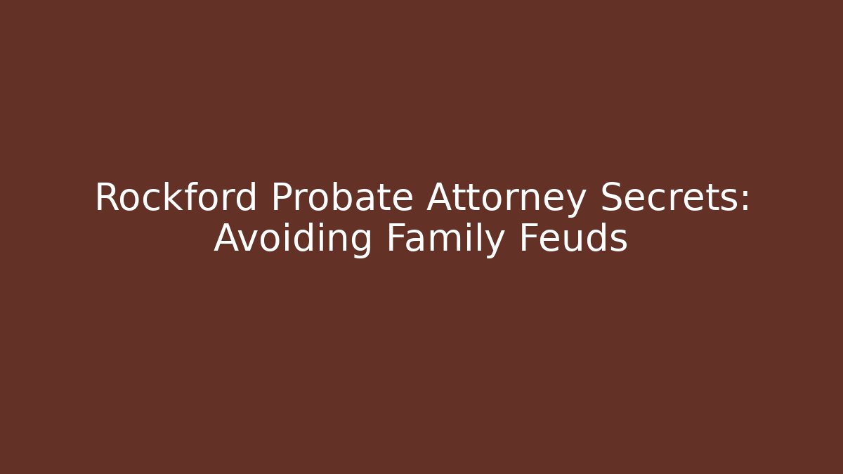Rockford Probate Attorney Secrets: Avoiding Family Feuds