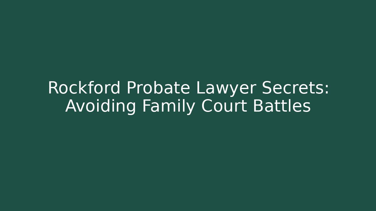 Rockford Probate Lawyer Secrets: Avoiding Family Court Battles