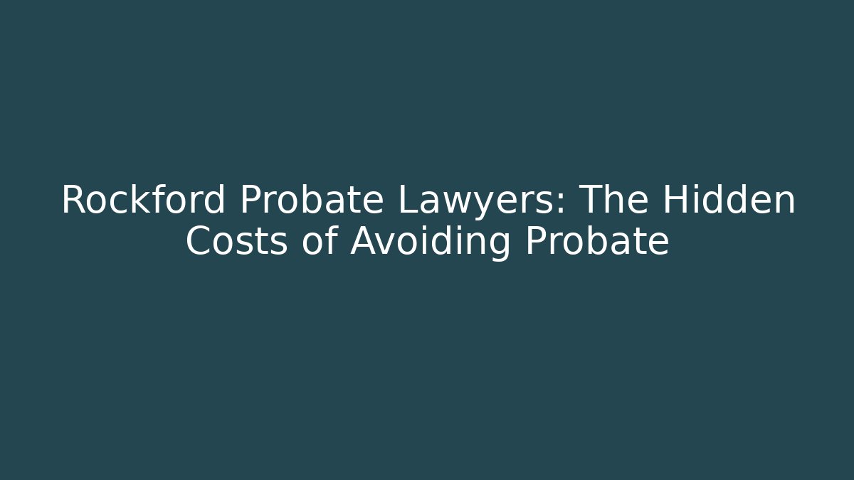 Rockford Probate Lawyers: The Hidden Costs of Avoiding Probate