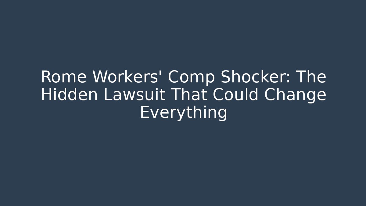 Rome Workers' Comp Shocker: The Hidden Lawsuit That Could Change Everything