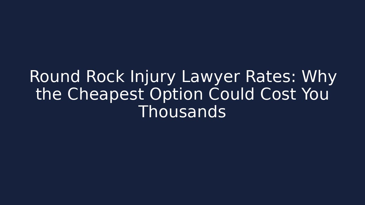 Round Rock Injury Lawyer Rates: Why the Cheapest Option Could Cost You Thousands - WealthxGroup
