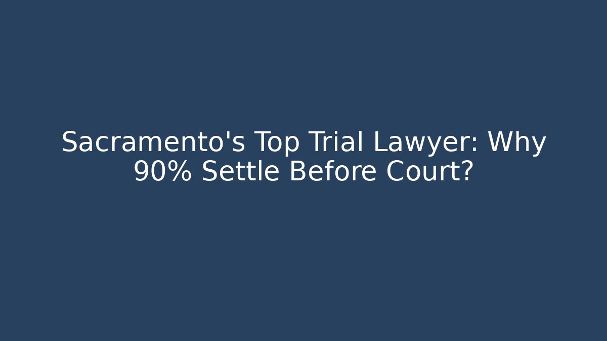 Sacramento's Top Trial Lawyer: Why 90% Settle Before Court?