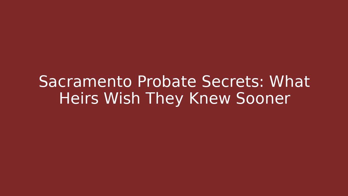 Sacramento Probate Secrets: What Heirs Wish They Knew Sooner - WealthxGroup