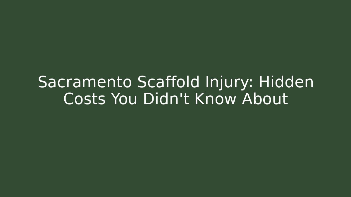 Sacramento Scaffold Injury: Hidden Costs You Didn’t Know About