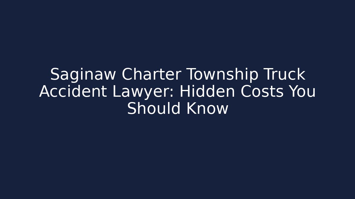 Saginaw Charter Township Truck Accident Lawyer: Hidden Costs You Should Know