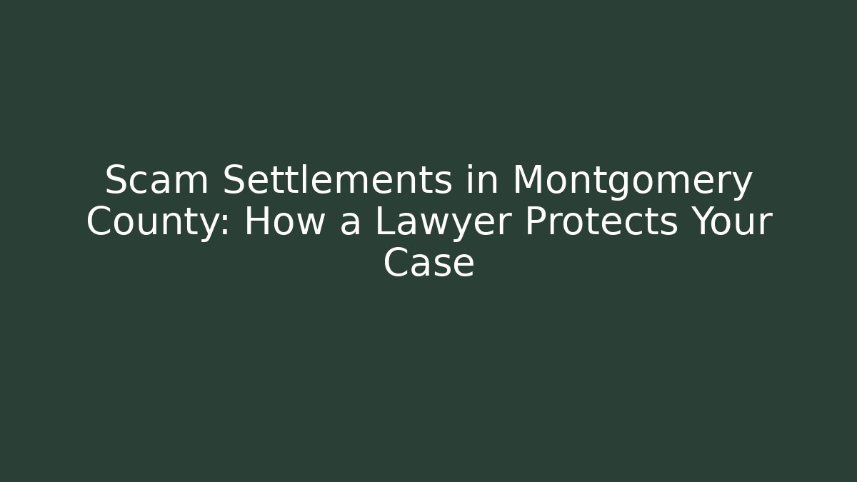 Scam Settlements in Montgomery County: How a Lawyer Protects Your Case - WealthxGroup