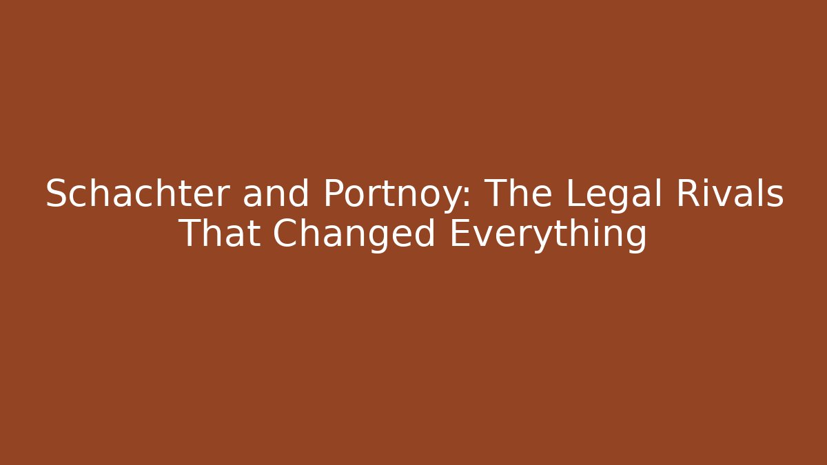 Schachter and Portnoy: The Legal Rivals That Changed Everything
