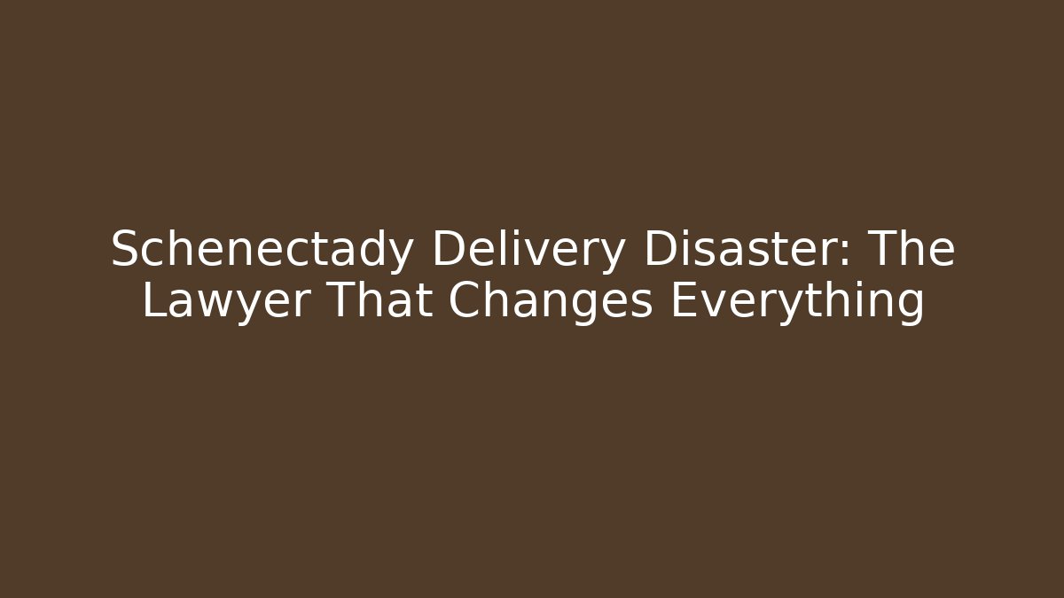 Schenectady Delivery Disaster: The Lawyer That Changes Everything
