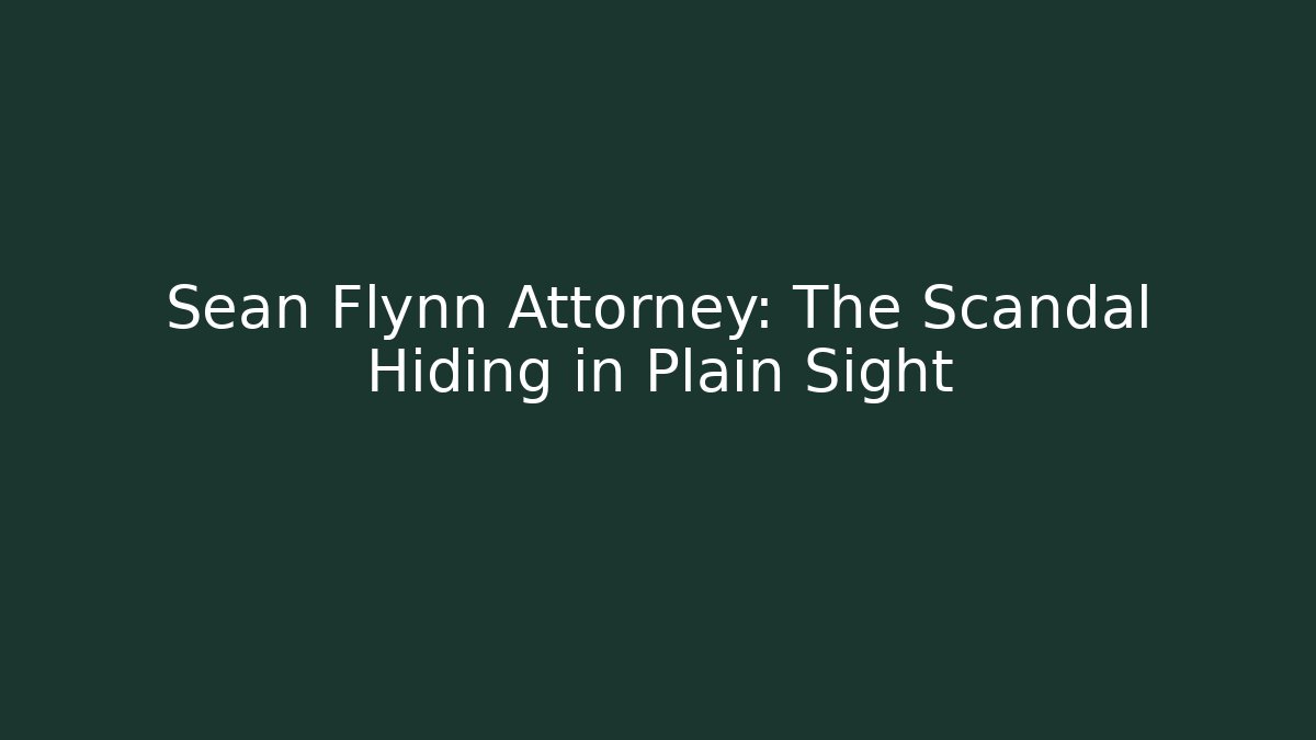 Sean Flynn Attorney: The Scandal Hiding in Plain Sight