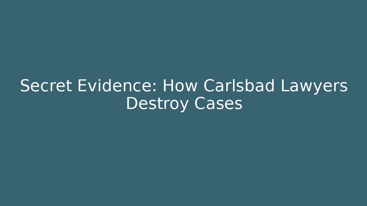 Secret Evidence: How Carlsbad Lawyers Destroy Cases