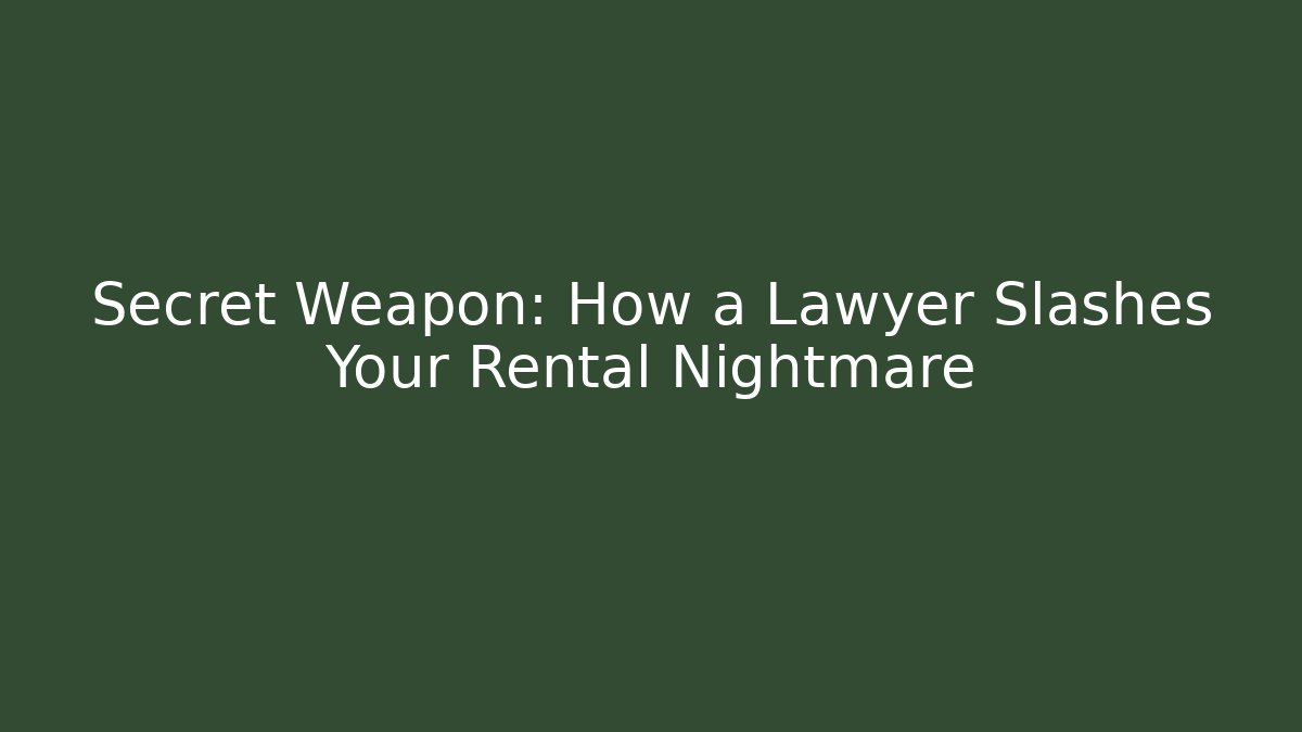 Secret Weapon: How a Lawyer Slashes Your Rental Nightmare