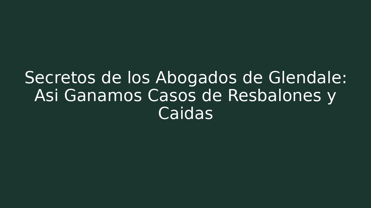 Secretos de los Abogados de Glendale: Así Ganamos Casos de Resbalones y Caídas