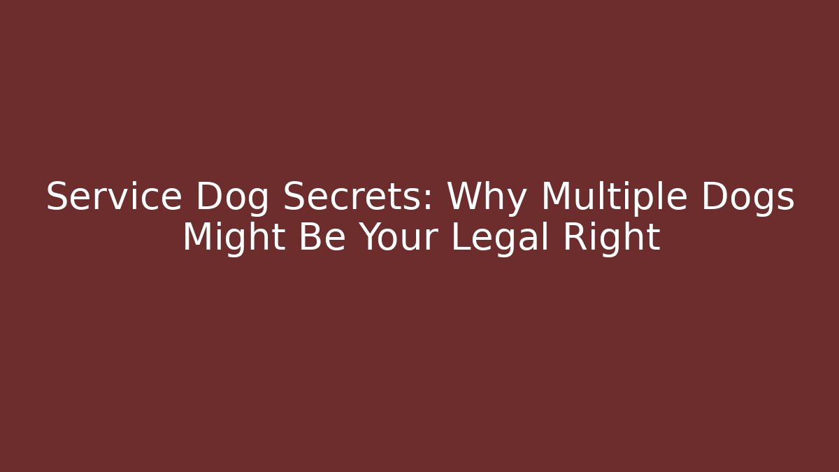 Service Dog Secrets: Why Multiple Dogs Might Be Your Legal Right - WealthxGroup