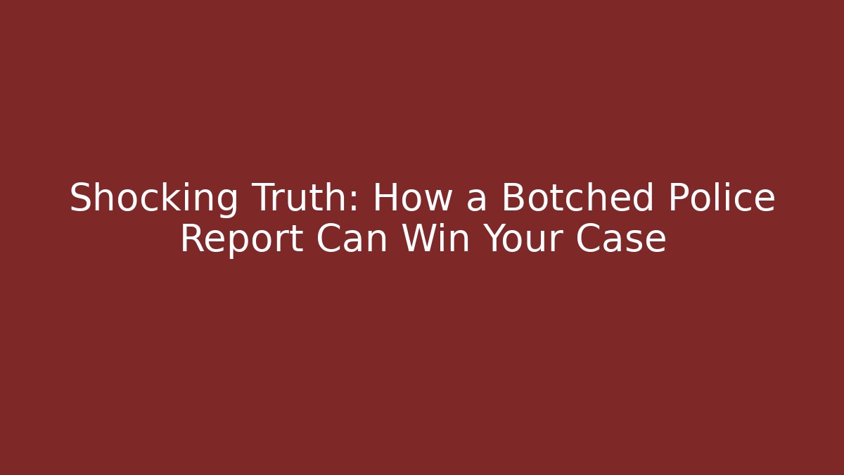 Shocking Truth: How a Botched Police Report Can Win Your Case - WealthxGroup