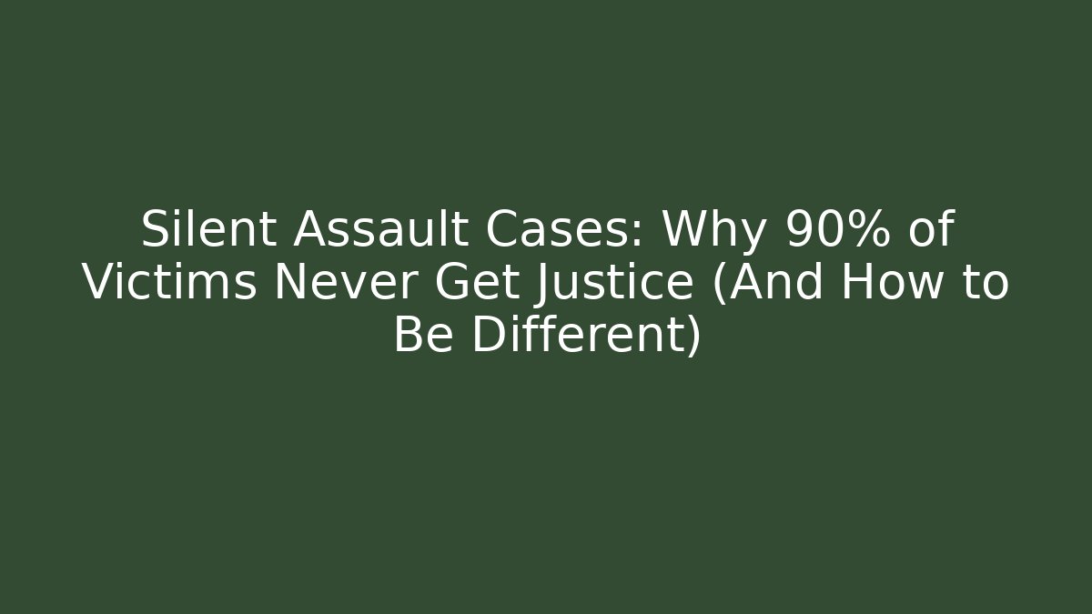 Silent Assault Cases: Why 90% of Victims Never Get Justice (And How to Be Different)