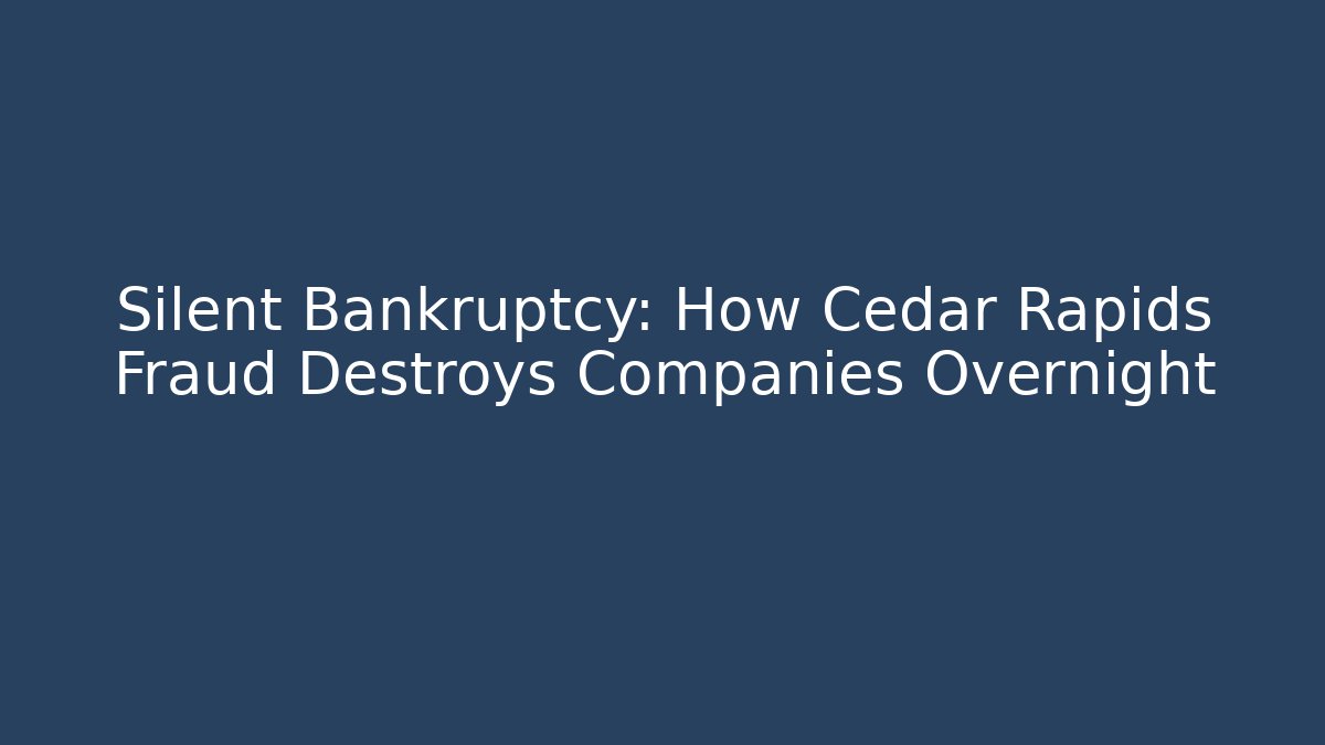 Silent Bankruptcy: How Cedar Rapids Fraud Destroys Companies Overnight