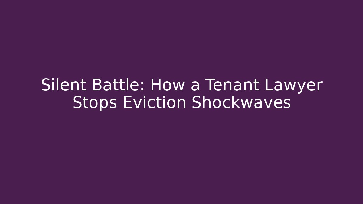 Silent Battle: How a Tenant Lawyer Stops Eviction Shockwaves