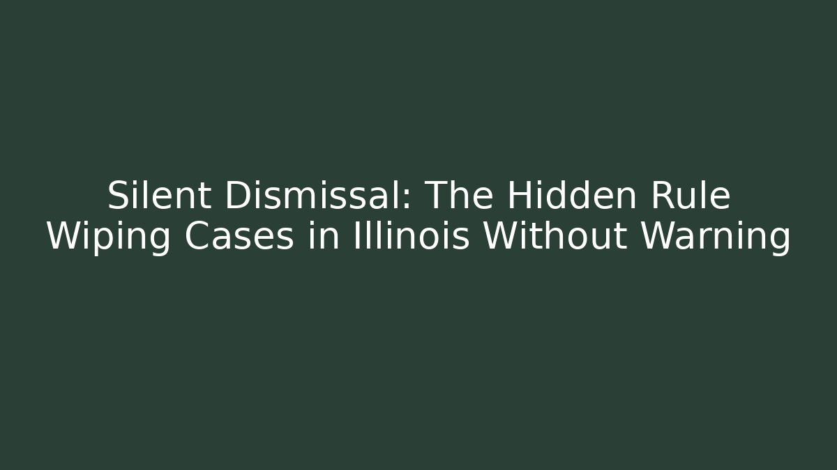Silent Dismissal: The Hidden Rule Wiping Cases in Illinois Without Warning
