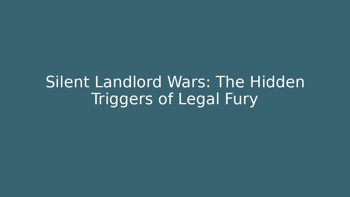 Silent Landlord Wars: The Hidden Triggers of Legal Fury