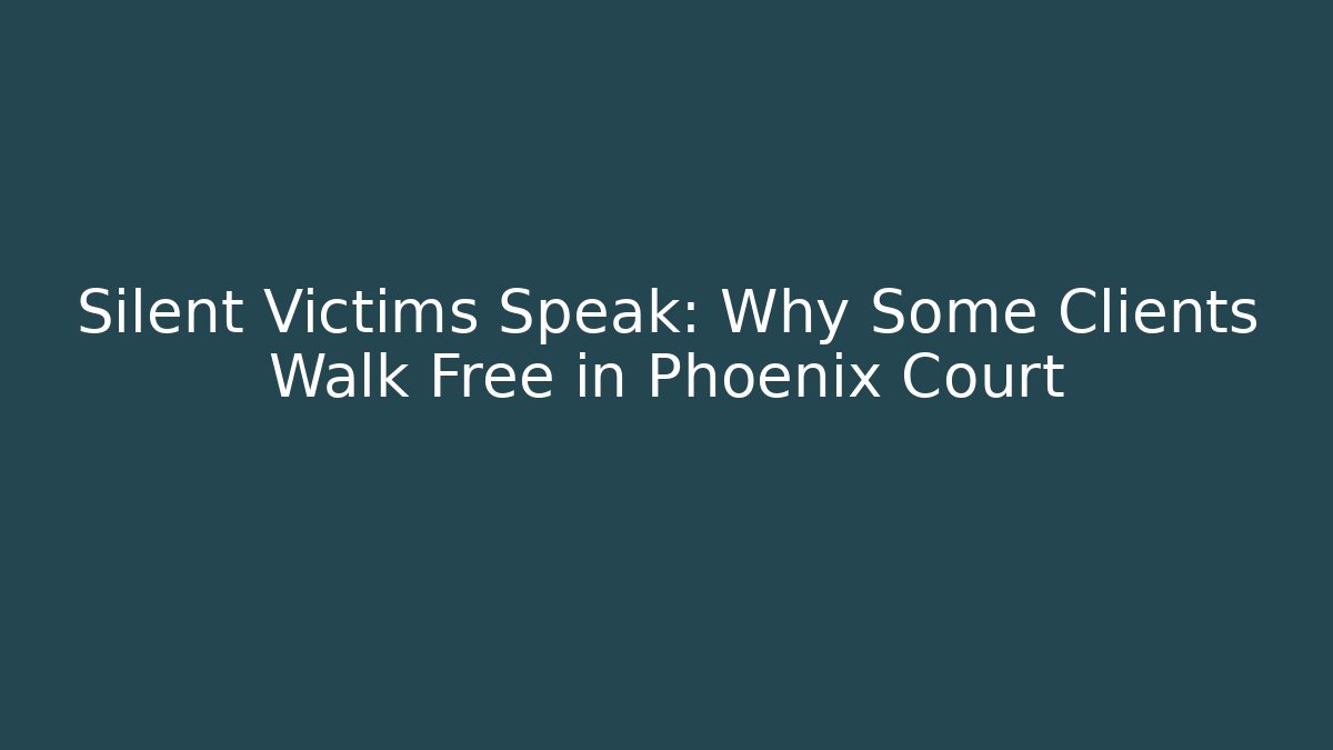Silent Victims Speak: Why Some Clients Walk Free in Phoenix Court