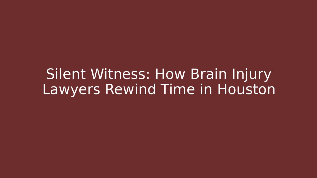 Silent Witness: How Brain Injury Lawyers Rewind Time in Houston