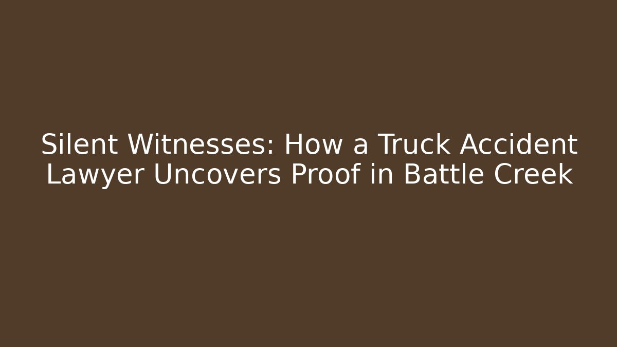 Silent Witnesses: How a Truck Accident Lawyer Uncovers Proof in Battle Creek