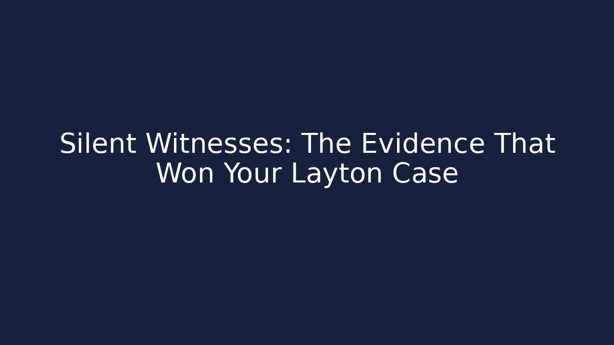 Silent Witnesses: The Evidence That Won Your Layton Case