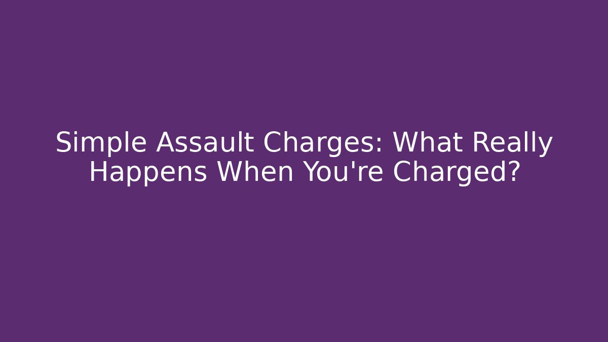 Simple Assault Charges: What Really Happens When You’re Charged?