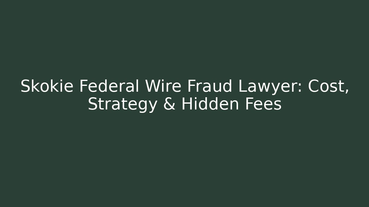 Skokie Federal Wire Fraud Lawyer: Cost, Strategy & Hidden Fees - WealthxGroup