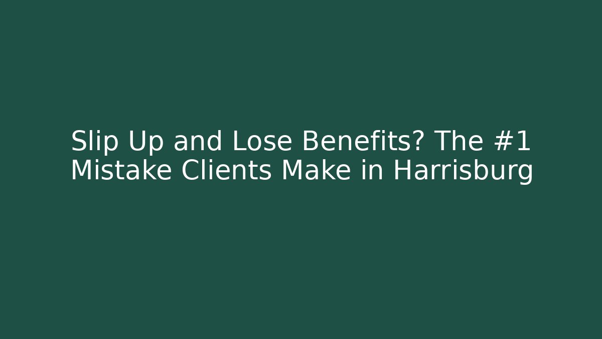 Slip Up and Lose Benefits? The #1 Mistake Clients Make in Harrisburg