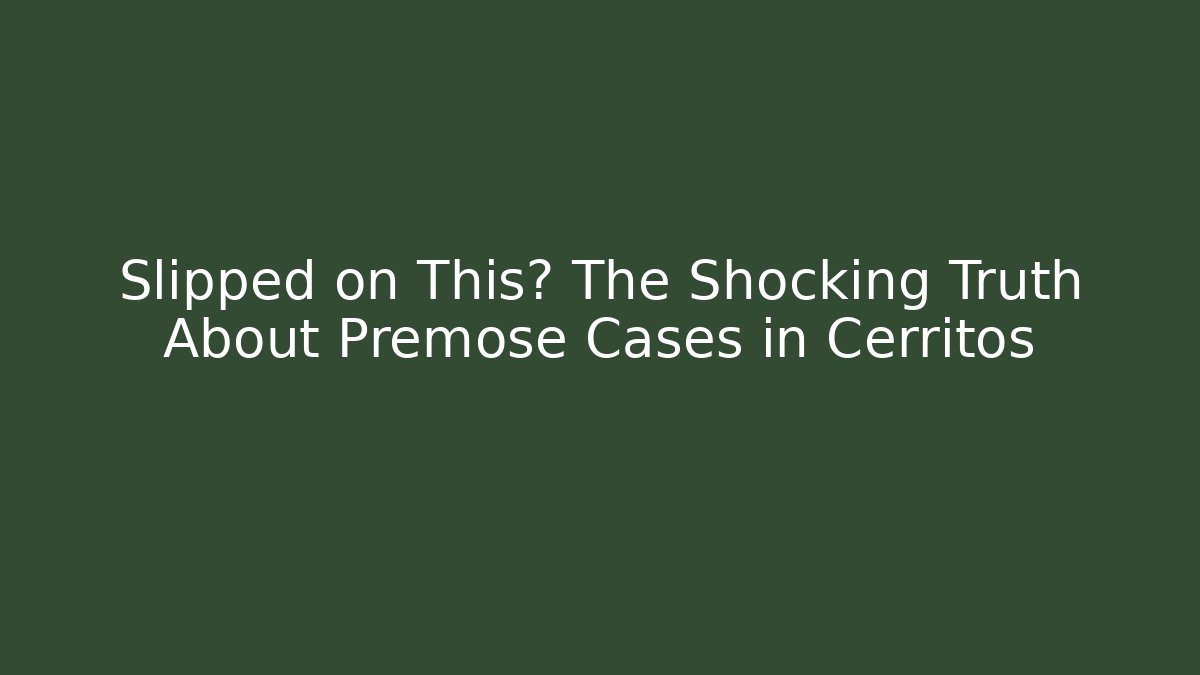 Slipped on This? The Shocking Truth About Premose Cases in Cerritos