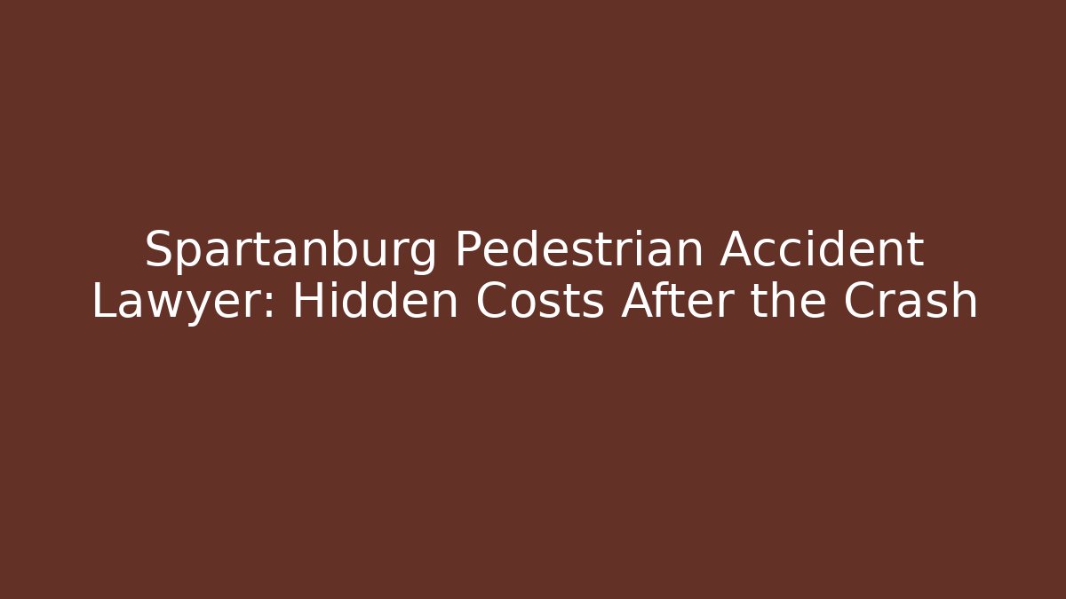 Spartanburg Pedestrian Accident Lawyer: Hidden Costs After the Crash