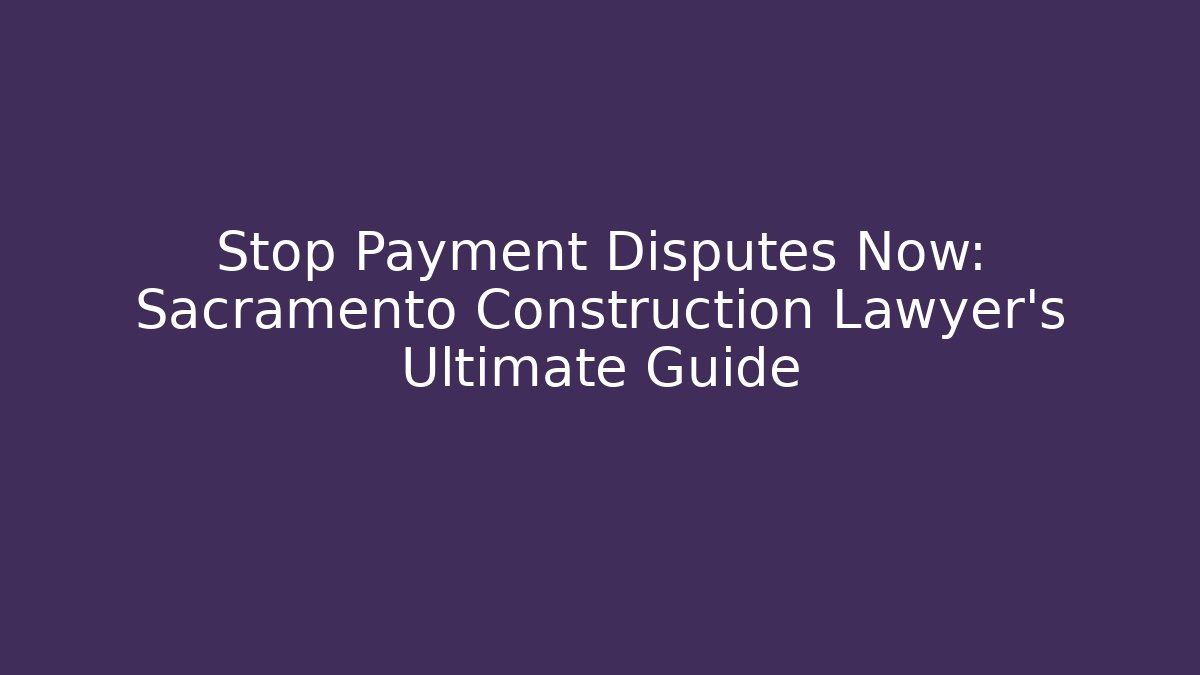 Stop Payment Disputes Now: Sacramento Construction Lawyer’s Ultimate Guide