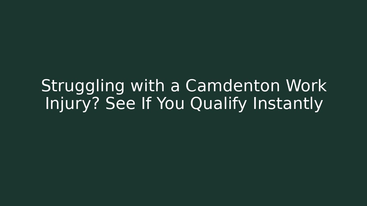 Struggling with a Camdenton Work Injury? See If You Qualify Instantly - WealthxGroup