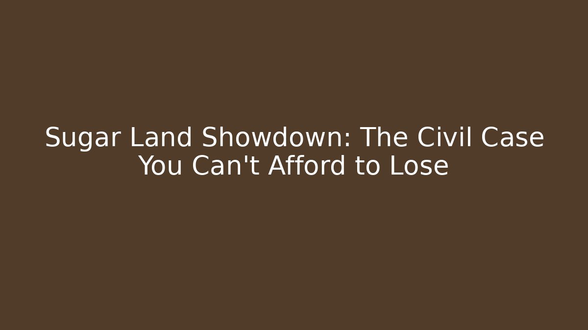 Sugar Land Showdown: The Civil Case You Can't Afford to Lose