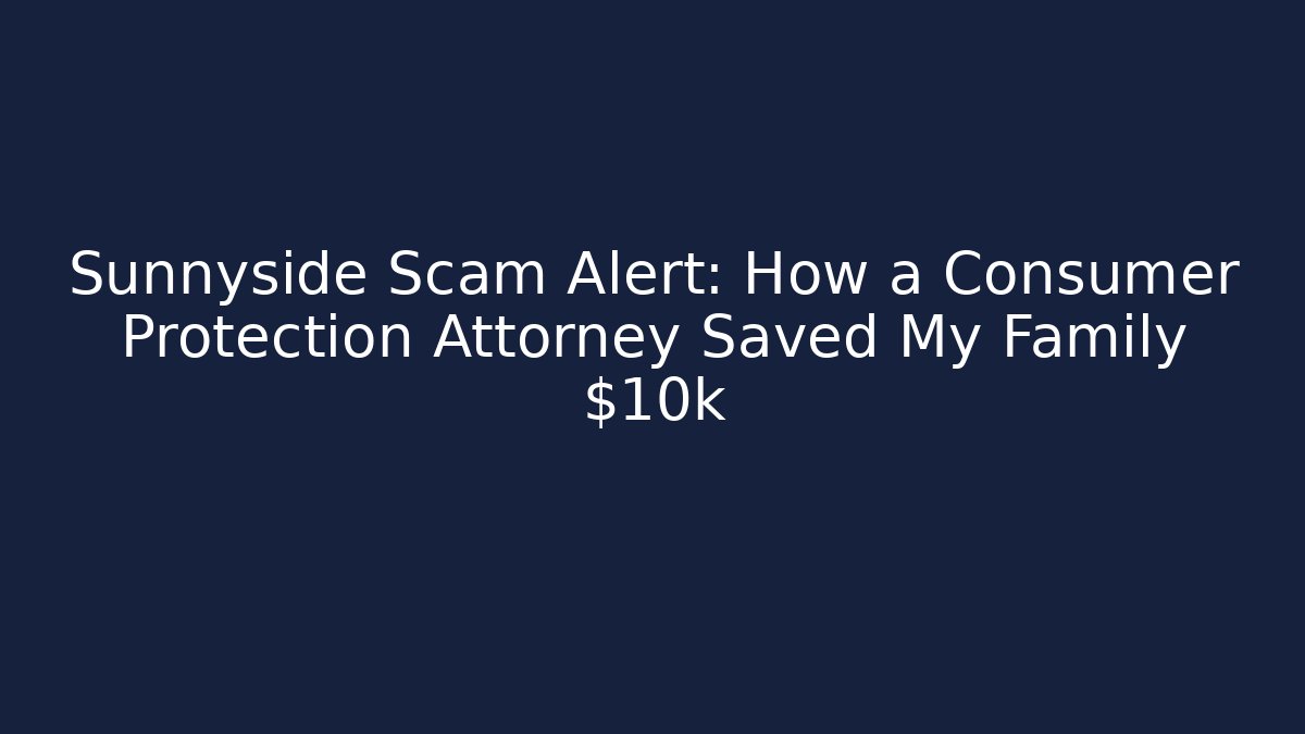 Sunnyside Scam Alert: How a Consumer Protection Attorney Saved My Family $10k