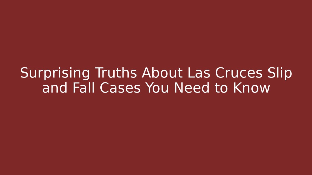 Surprising Truths About Las Cruces Slip and Fall Cases You Need to Know
