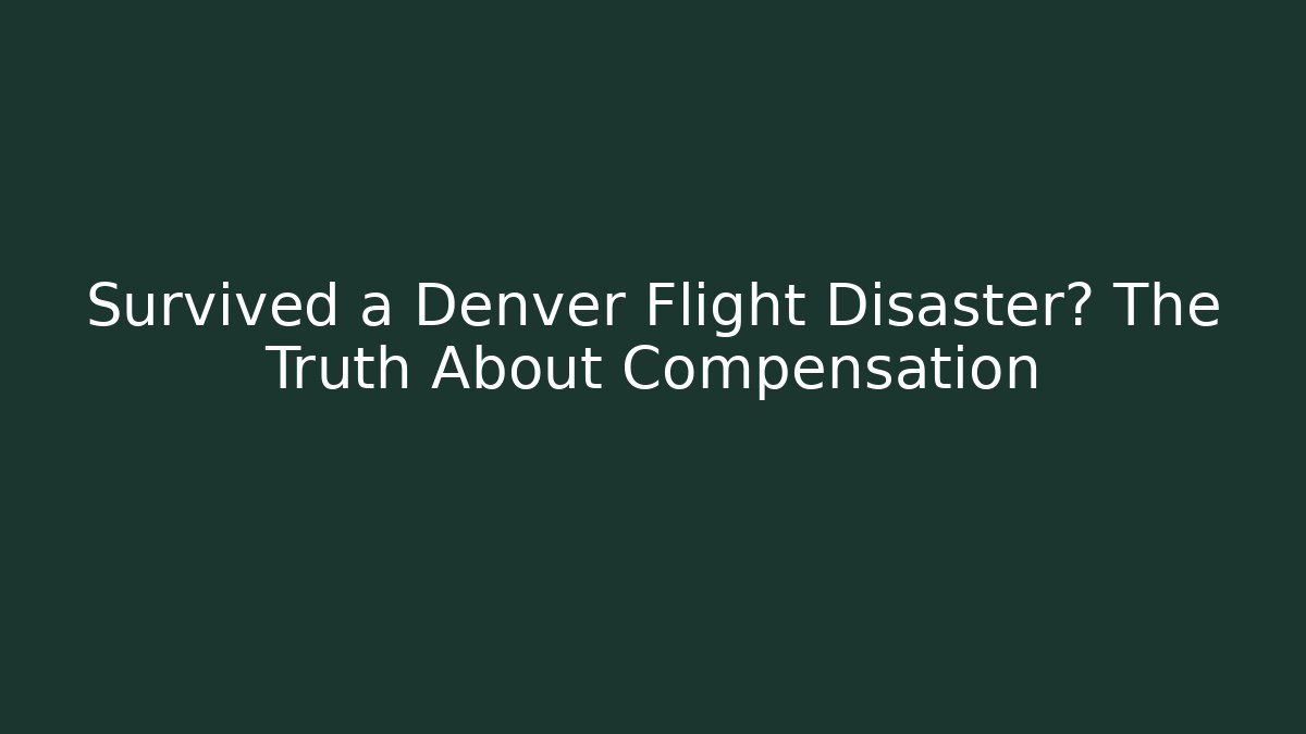 Survived a Denver Flight Disaster? The Truth About Compensation - WealthxGroup
