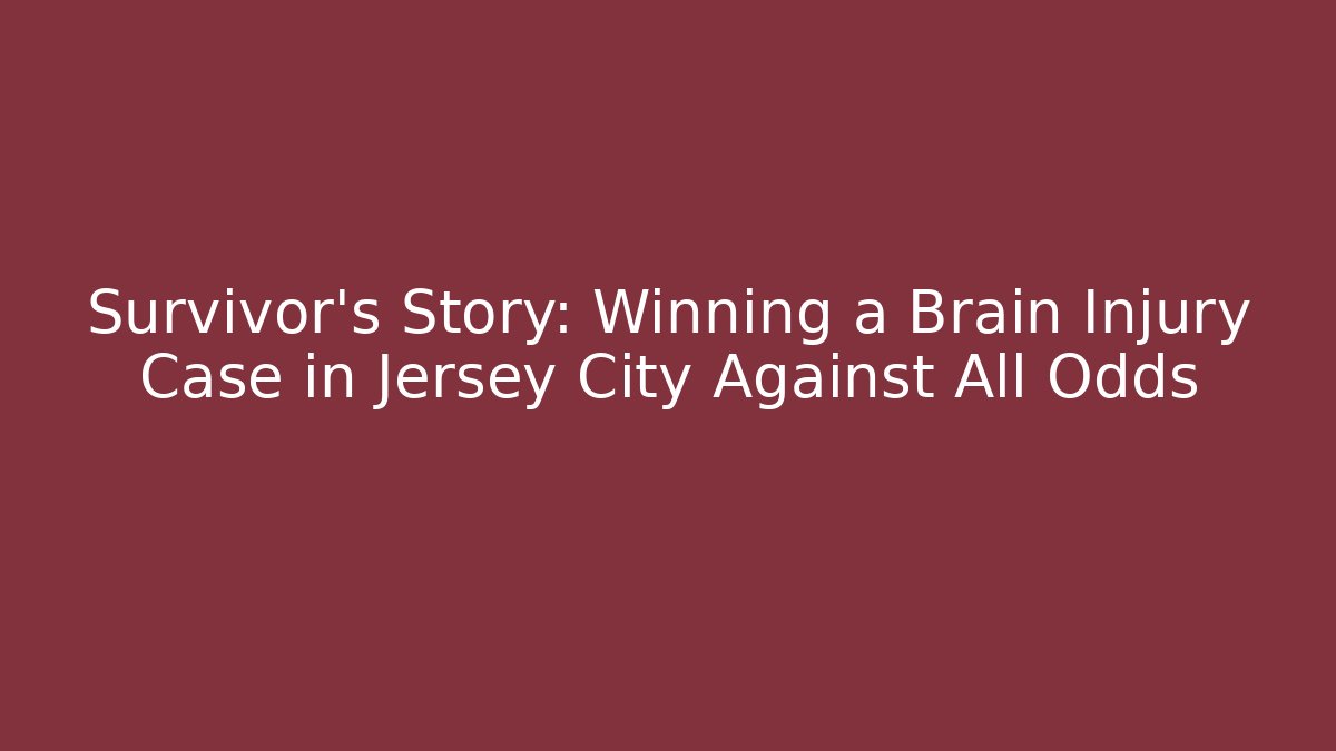 Survivor's Story: Winning a Brain Injury Case in Jersey City Against All Odds