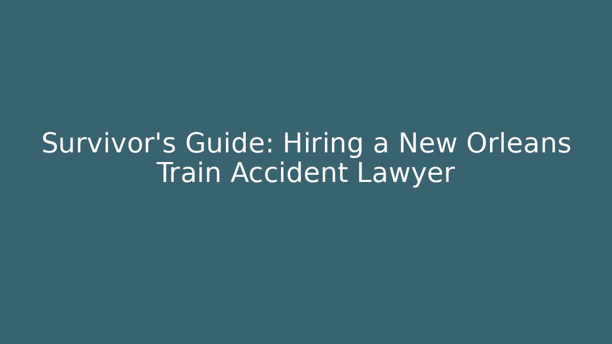 Survivor’s Guide: Hiring a New Orleans Train Accident Lawyer