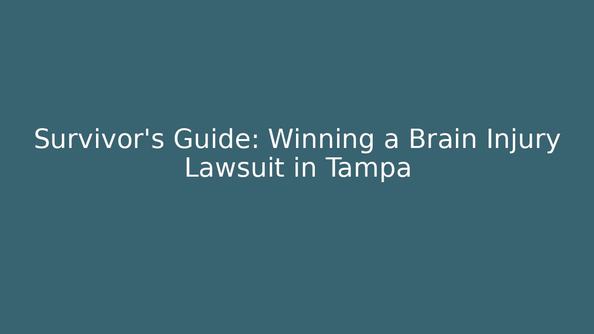 Survivor’s Guide: Winning a Brain Injury Lawsuit in Tampa