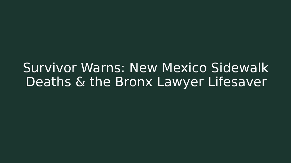 Survivor Warns: New Mexico Sidewalk Deaths & the Bronx Lawyer Lifesaver