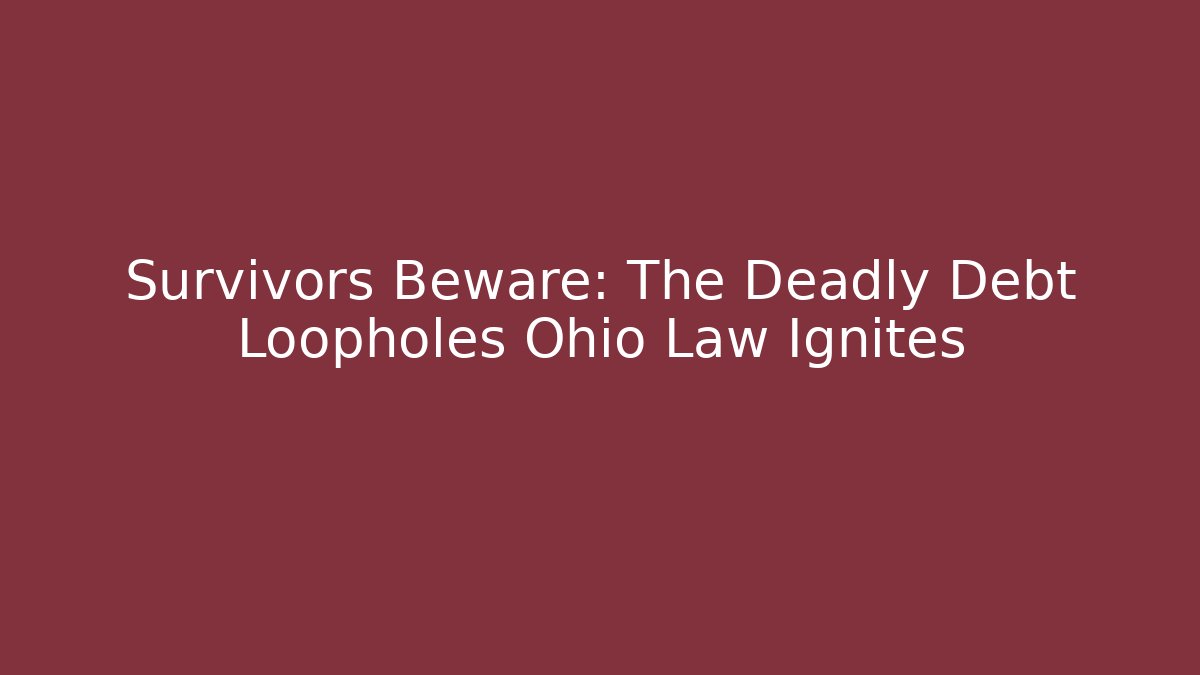 Survivors Beware: The Deadly Debt Loopholes Ohio Law Ignites