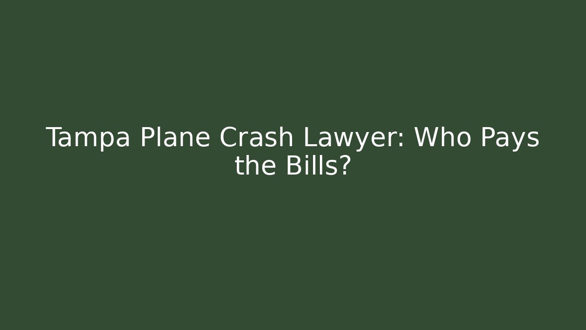 Tampa Plane Crash Lawyer: Who Pays the Bills?