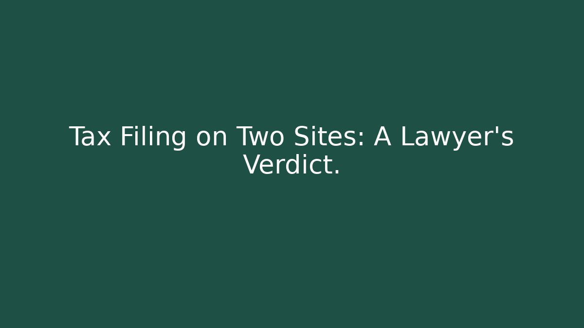 Tax Filing on Two Sites: A Lawyer’s Verdict.