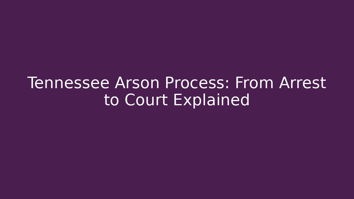 Tennessee Arson Process: From Arrest to Court Explained